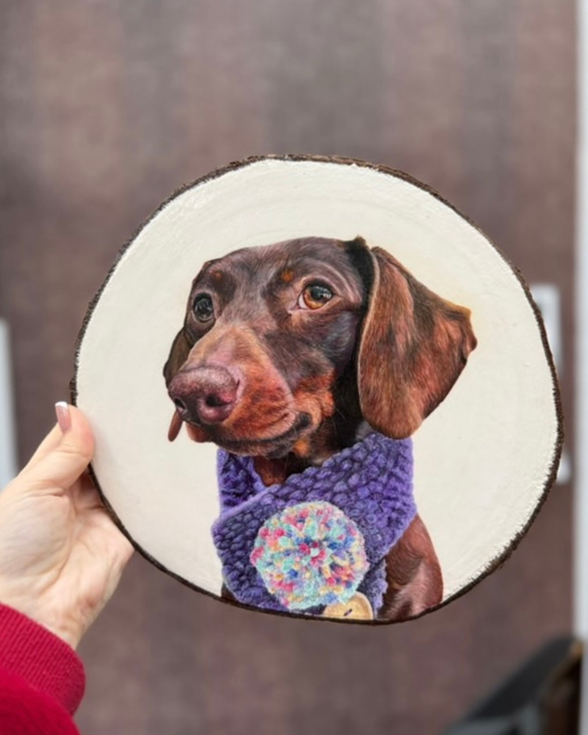 Pet Portrait Wood Slice